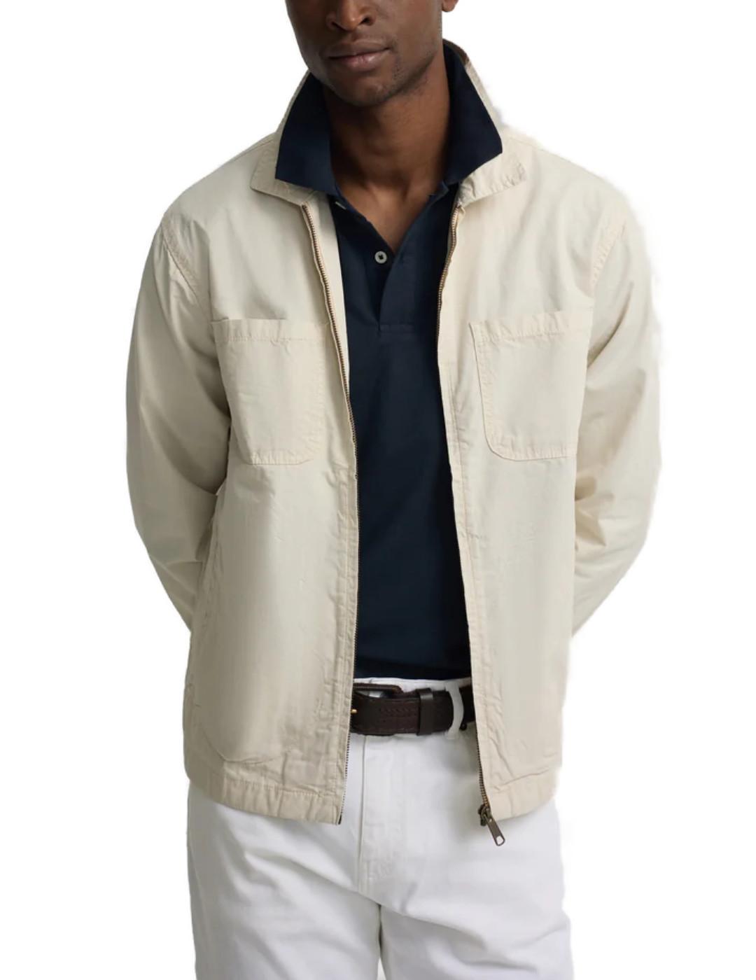 Chaqueta bomber Silbon Harrington blanco roto para hombre