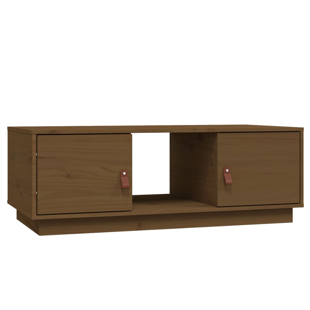 Vidaxl Mesa de Centro de Madera Maciza de Pino 100x50x35 Cm Natural
