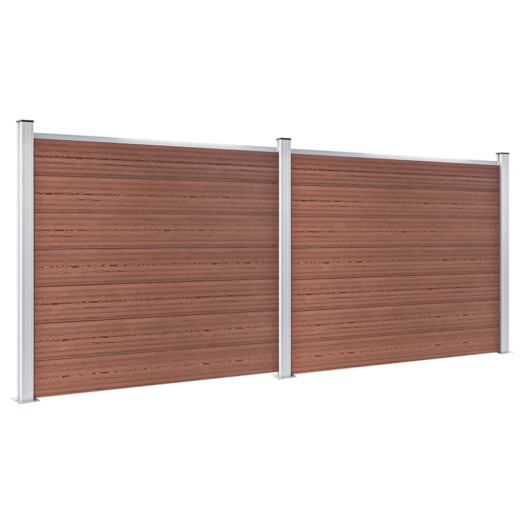 Vidaxl Set de Paneles de Valla WPC 353x146 Cm - Color Marrón