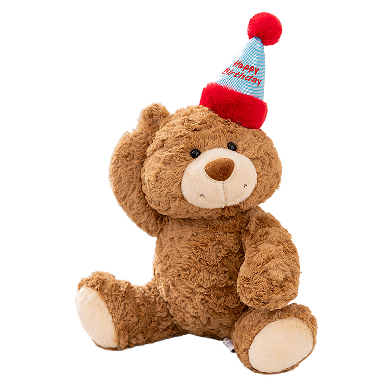 DAM Peluche extrasuave y mullido. Diseño osito con gorro. 28 cm. 28x22x40 Cm. Color: Marrón