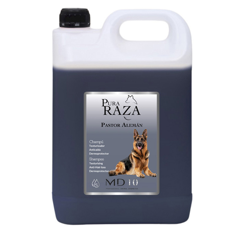 Champú para Pastor Alemán - Champú para Perros Hidratante y Dermoprotector - Reduce Caída Pelo - Ideal Manto Doble Capa - Aceite Esencial de Romero - Fabricado en España - MD-10 COLLECTION
