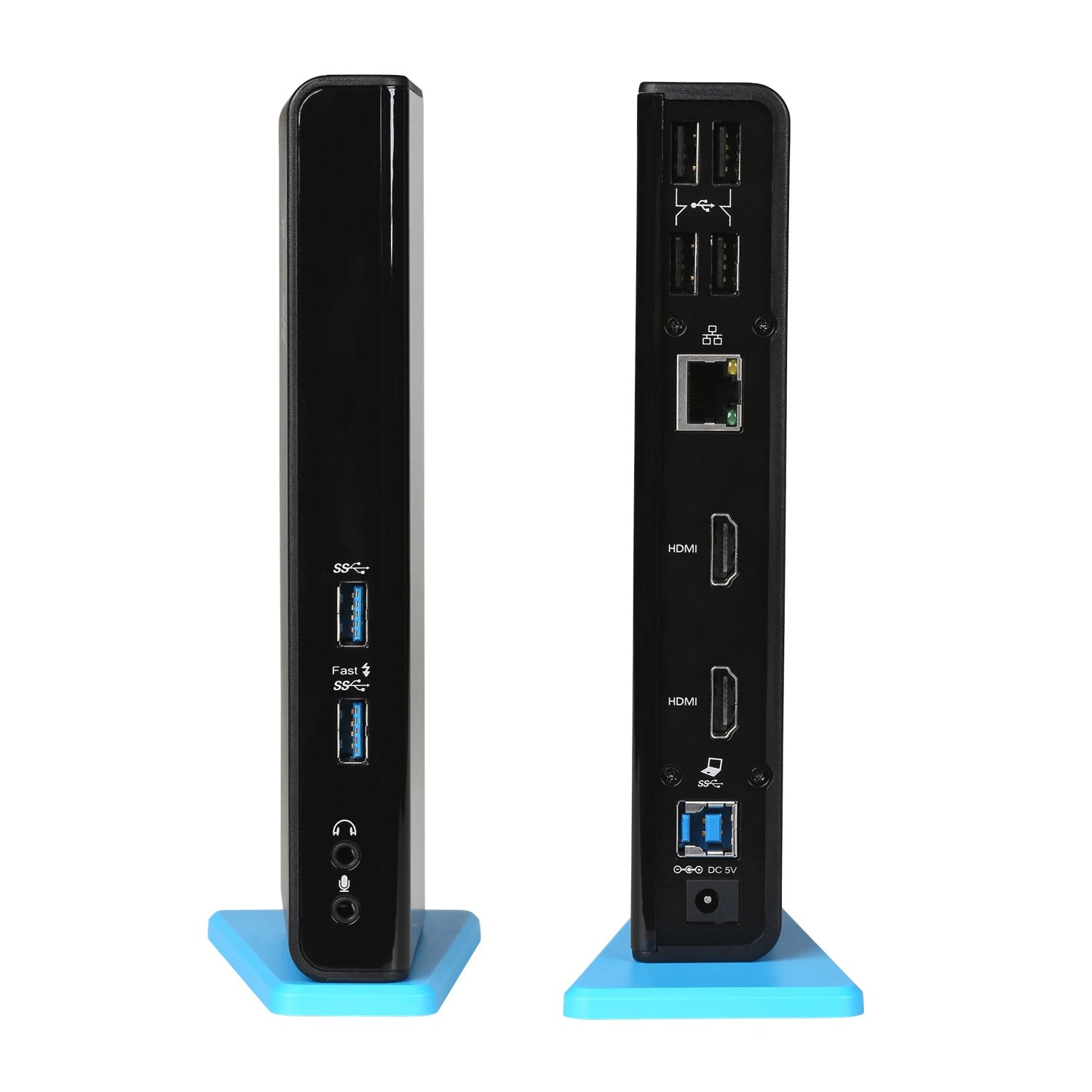 I-Tec - Docking Station U3DUALHDMIDOCK con 2 HDMI, 2 USB 3.0 y 4 USB 2.0 para portátiles, negro, compatible Windows, macOS, Linux y ChromeOS