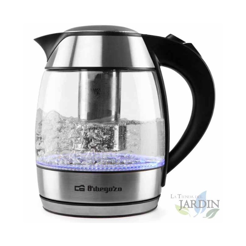 SUINGA Hervidor Agua Electrico Jarra Cristal 1,8 Litros | Hervidor de Agua Pequeño 2200W | Tetera Electrica Portatil Infusiones o Te