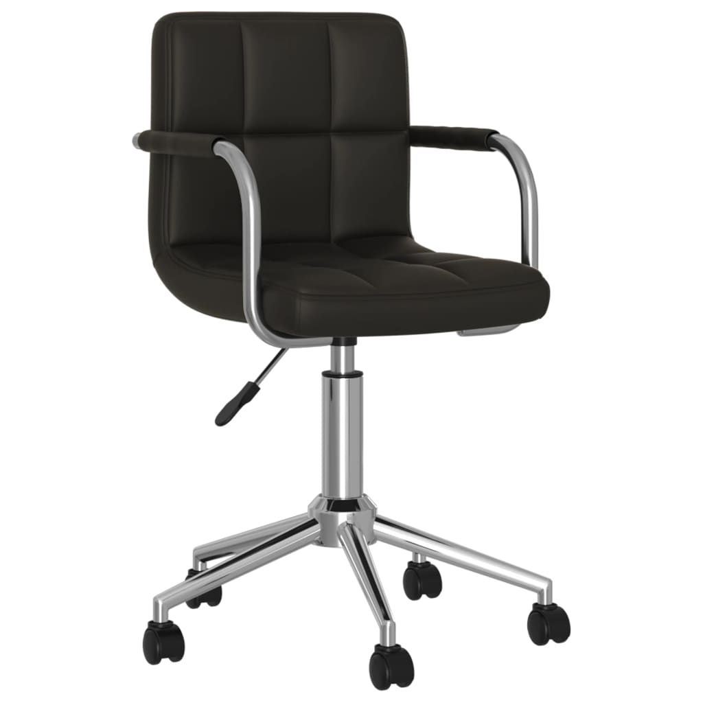 vidaXL Silla de comedor giratoria cuero sintético negro