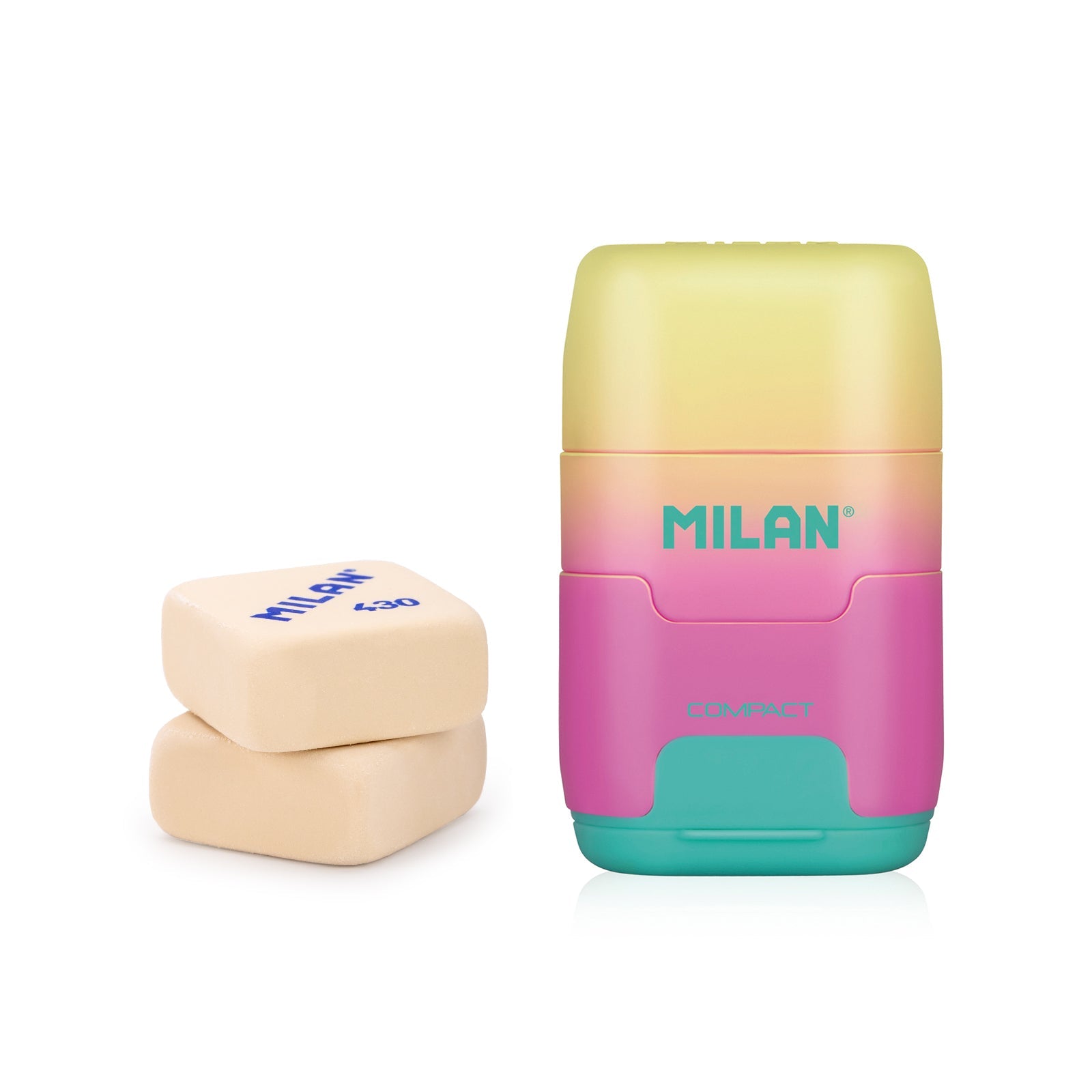 MILAN Sunset - Pack Afilaborras Compact con 2 Gomas de Recambio Incluidas. Rosa