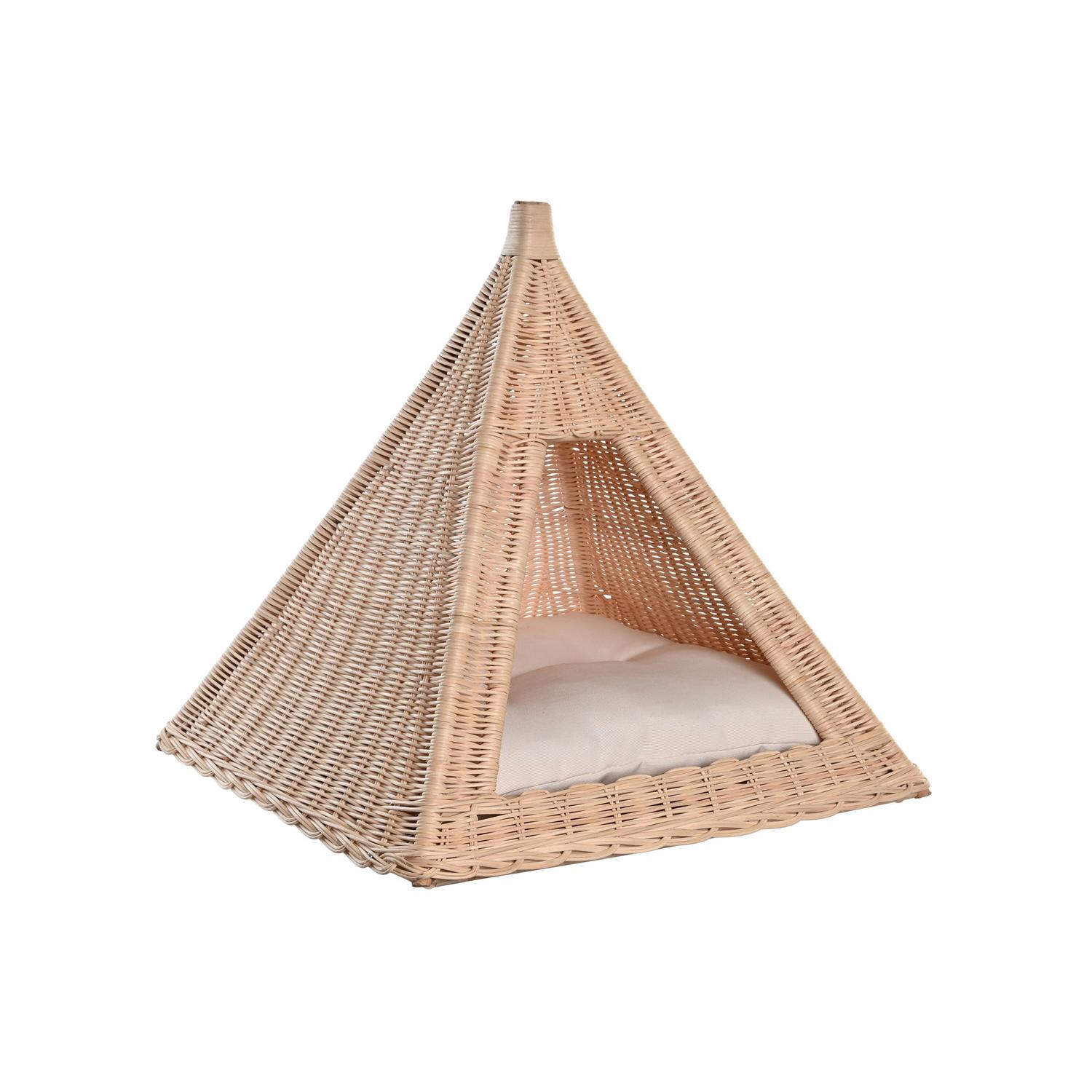 Cama Mascota Ratan 45X45X45 Natural - Fijalo - El mejor complemento para tu hogar.