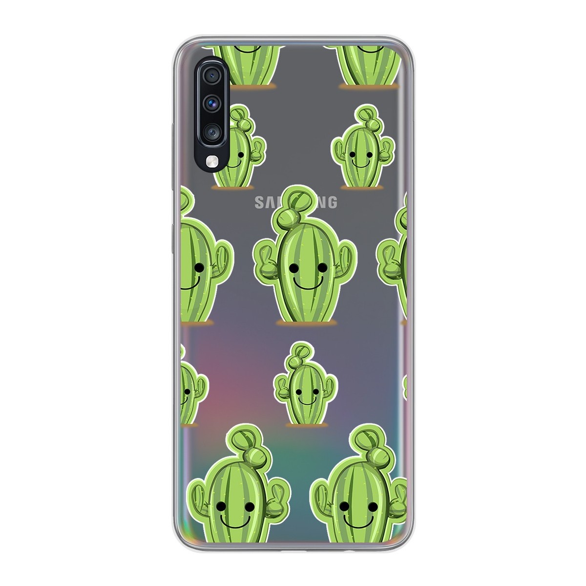 Tumundosmartphone Funda Gel Transparente para Samsung Galaxy A70 diseño Cactus Dibujos