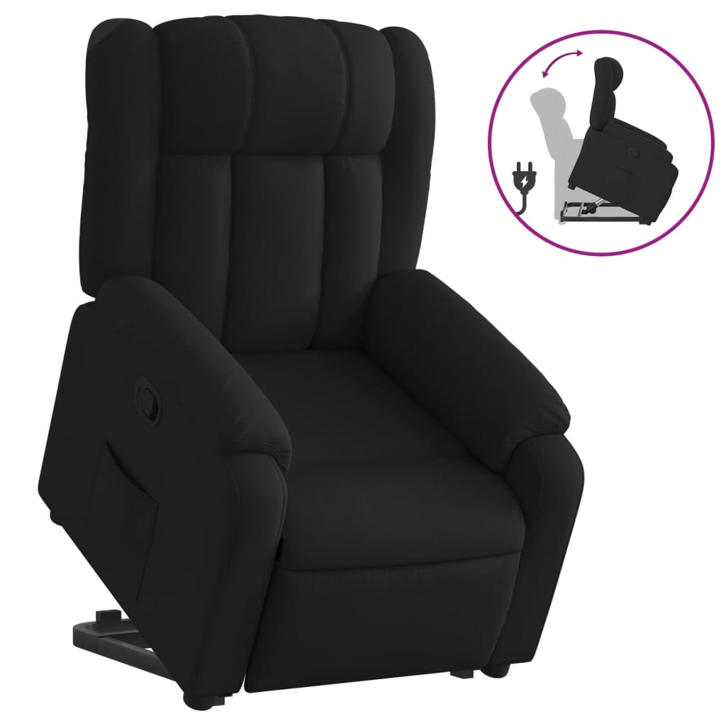vidaXL Sillón reclinable elevable tela negro