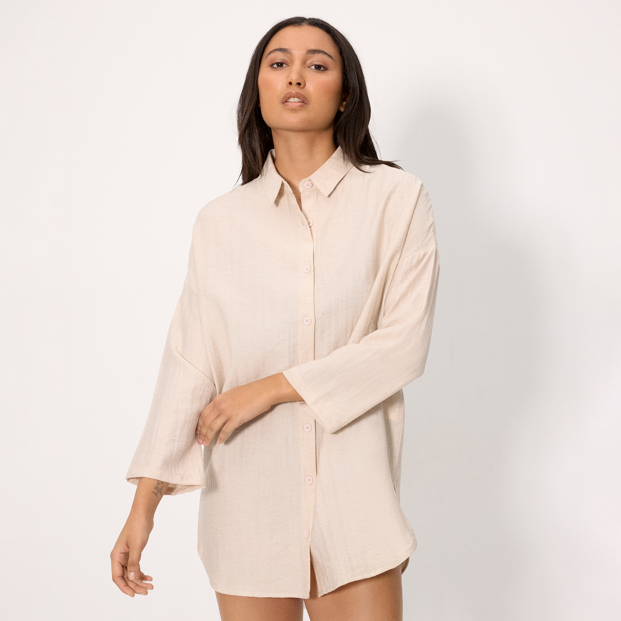 Ysabel Mora - Camisa larga con lino