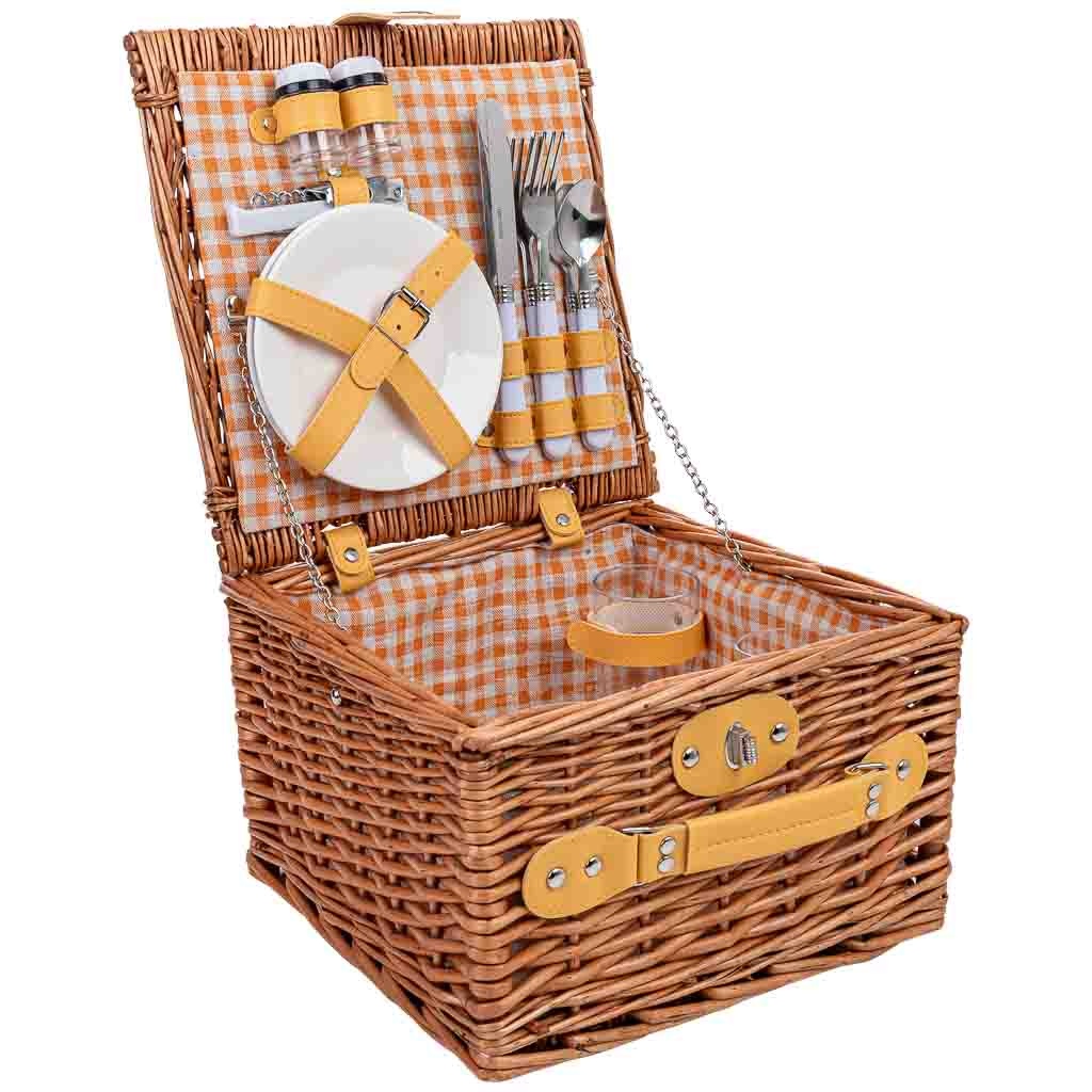 Wonderlust Deco - Cesta de picnic 2 servicios marrón 30x30x20h cm Marrón 30x30x20h cm