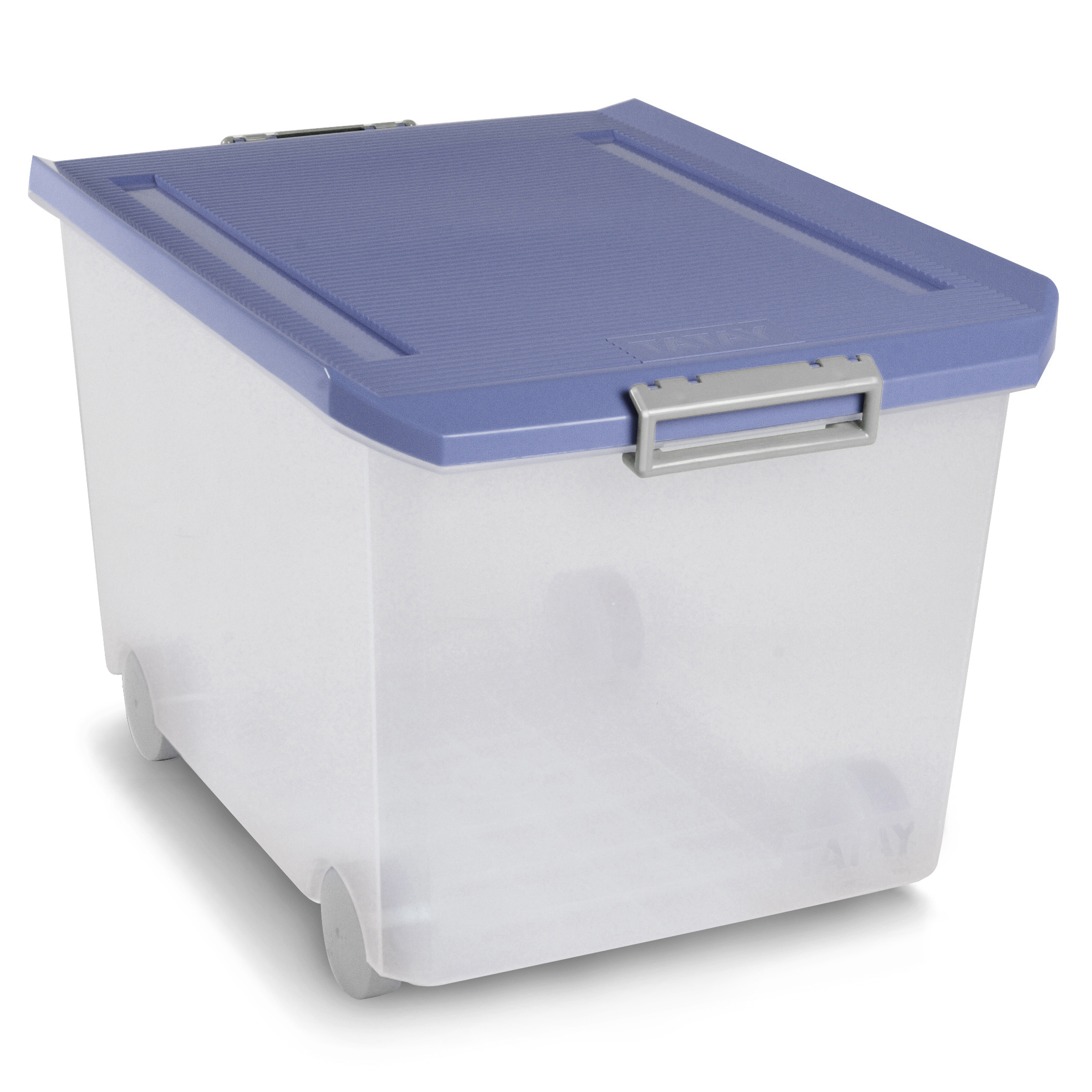 TATAY Caja Almacenaje Multiusos 60L - Tapa con Bisagra - Ruedas - Azul