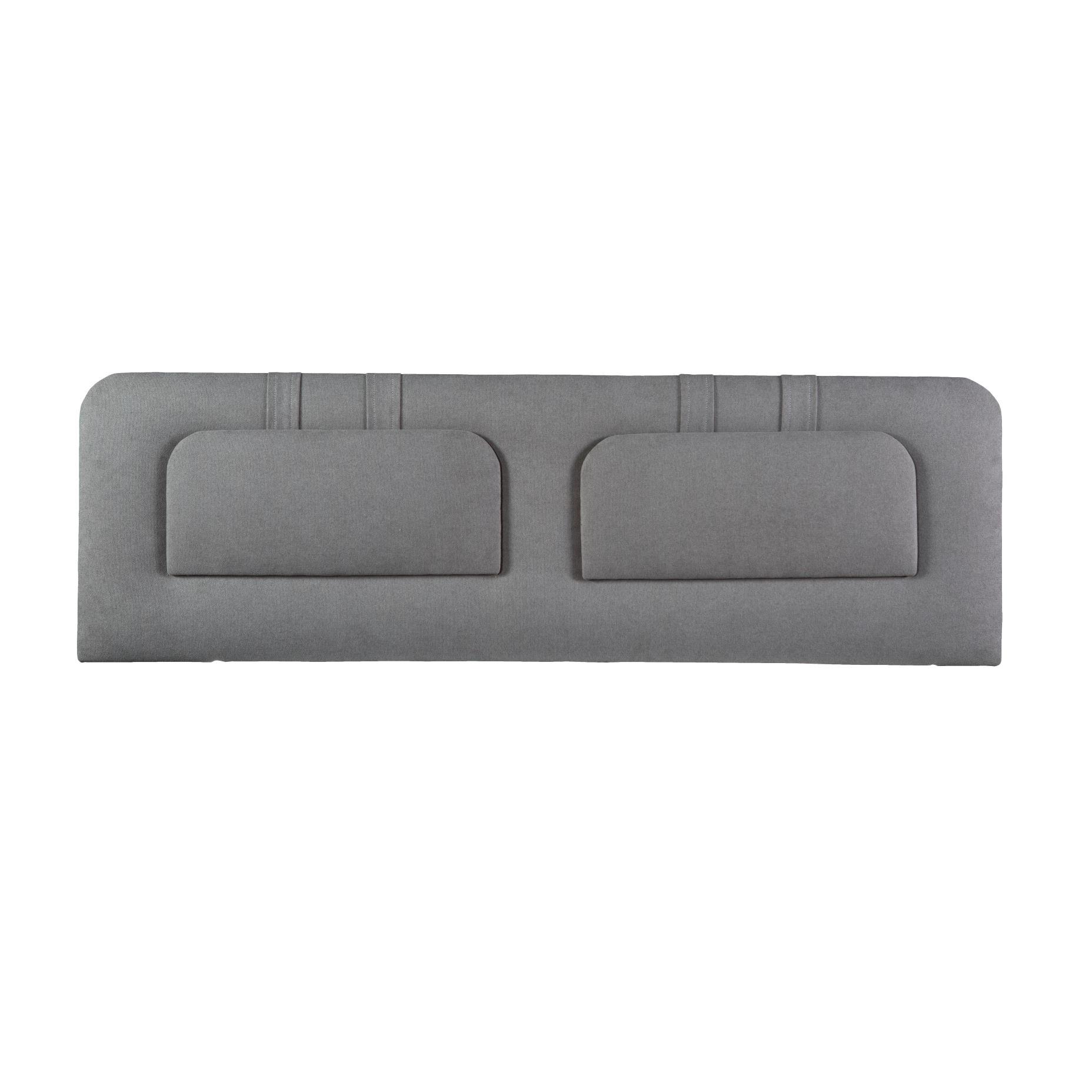 Häusbed Confort SL - Cabecero de Cama 120 - 145x50x7 BLUME Tapizado Microfibra AquaClean Gris