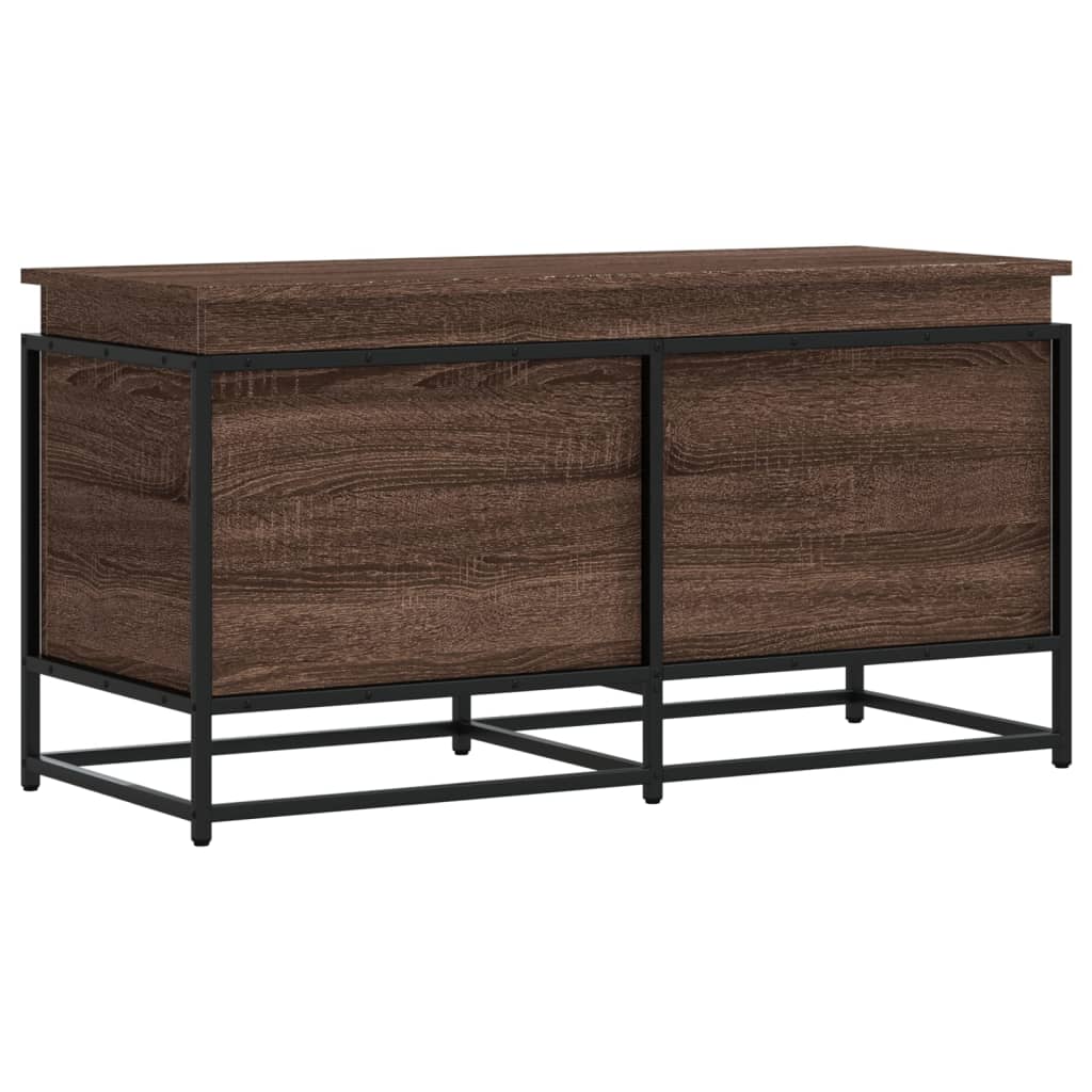 vidaXL Caja de almacenaje con tapa madera marrón roble 100x40x51,5 cm
