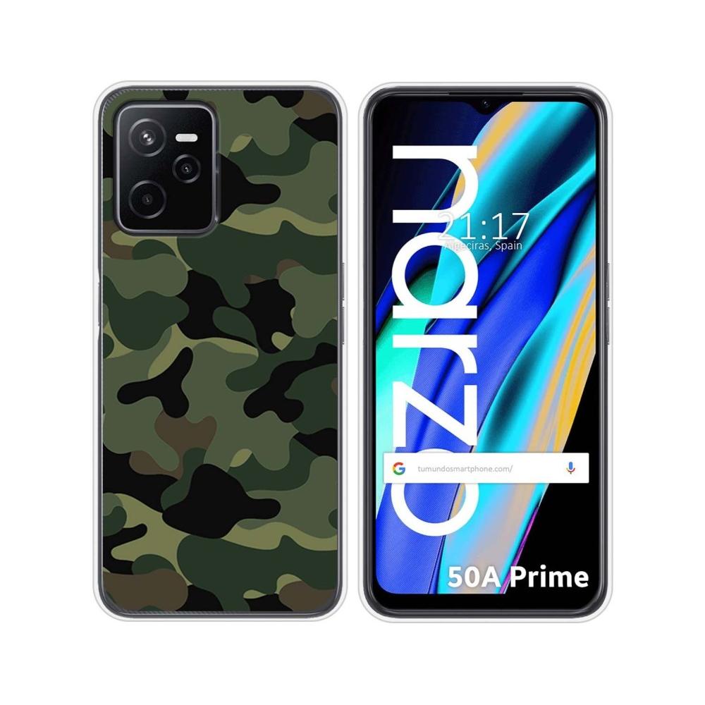 Tumundosmartphone Funda Silicona Realme Narzo 50A Prime Camuflaje Personalizada