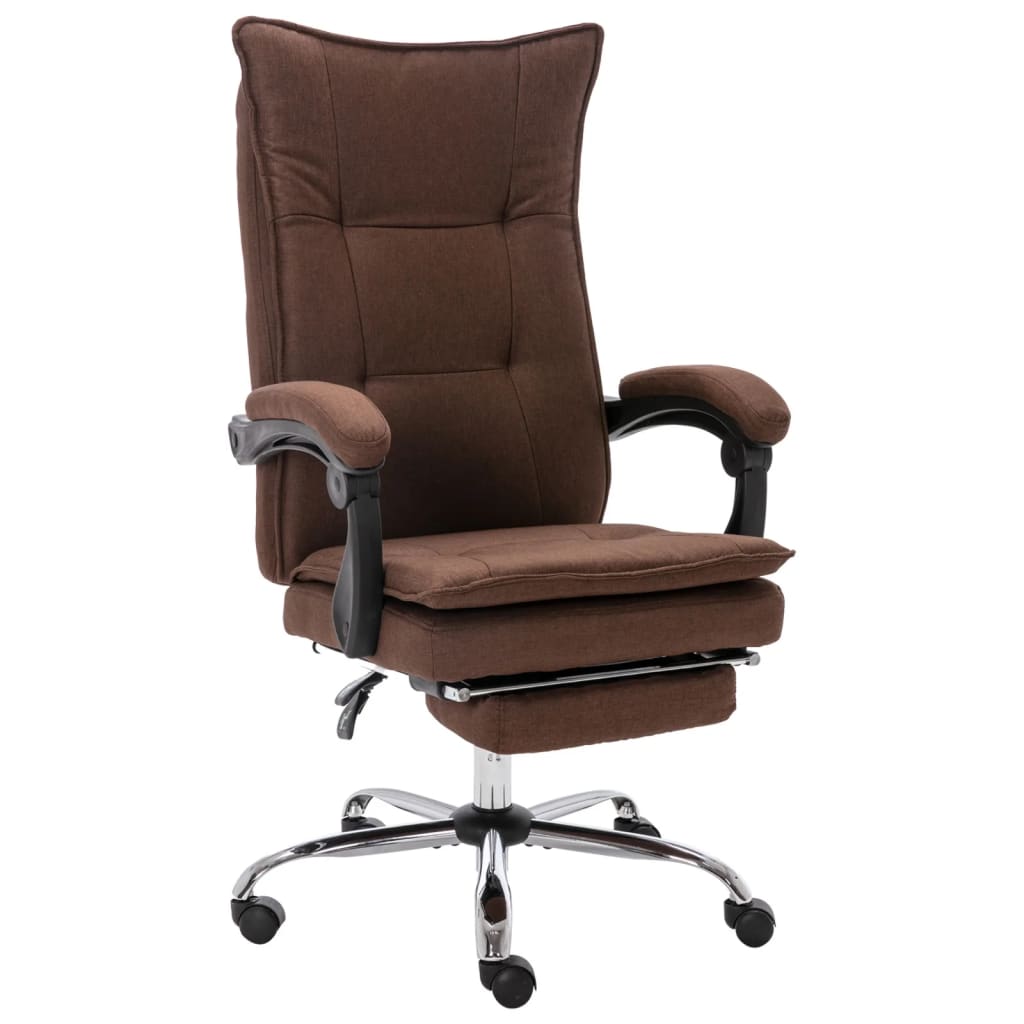 vidaXL Silla de oficina tela marrón