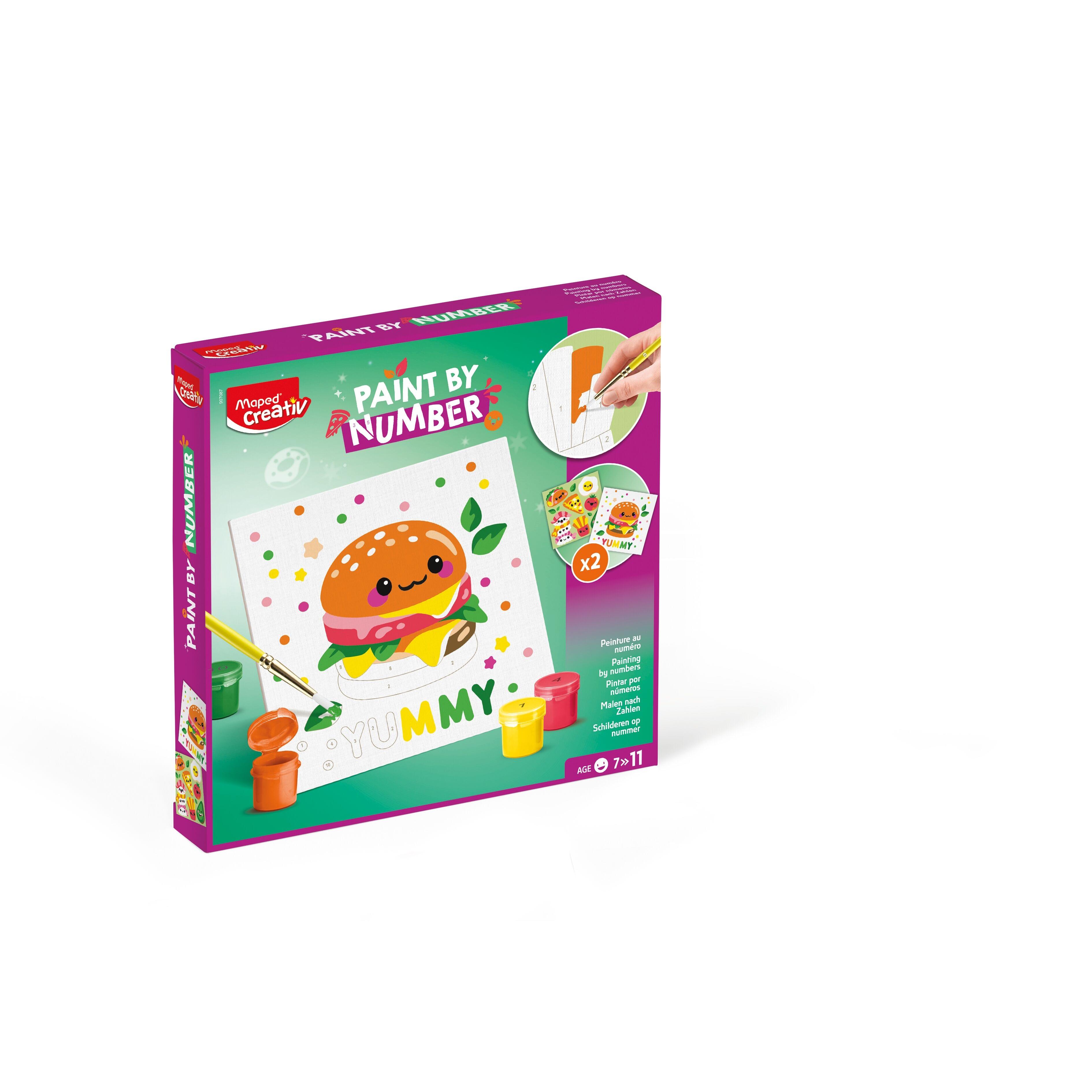 MAPED Kit De Pintura Por Números Para Niños, Set Creativo Con Lienzos, Pinturas Y Pincel, Actividad Artística Educativa Para Desarrollar Habilidades, Ideal Para Manualidades Infantiles