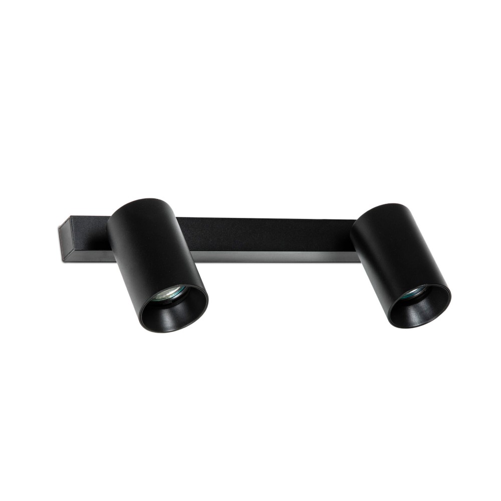 Faro Barcelona - Par de focos ajustables Stan 2 GU10 máx. 5Wx2 - Metálicos, para montaje en pared o techo, bombillas no incluidas - Negro