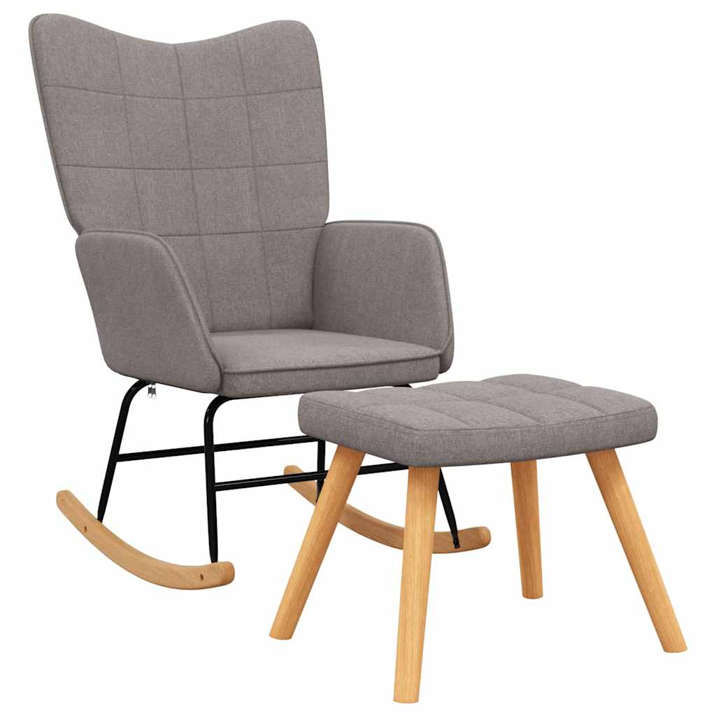 vidaXL Silla mecedora con reposapiés tela Multicolor