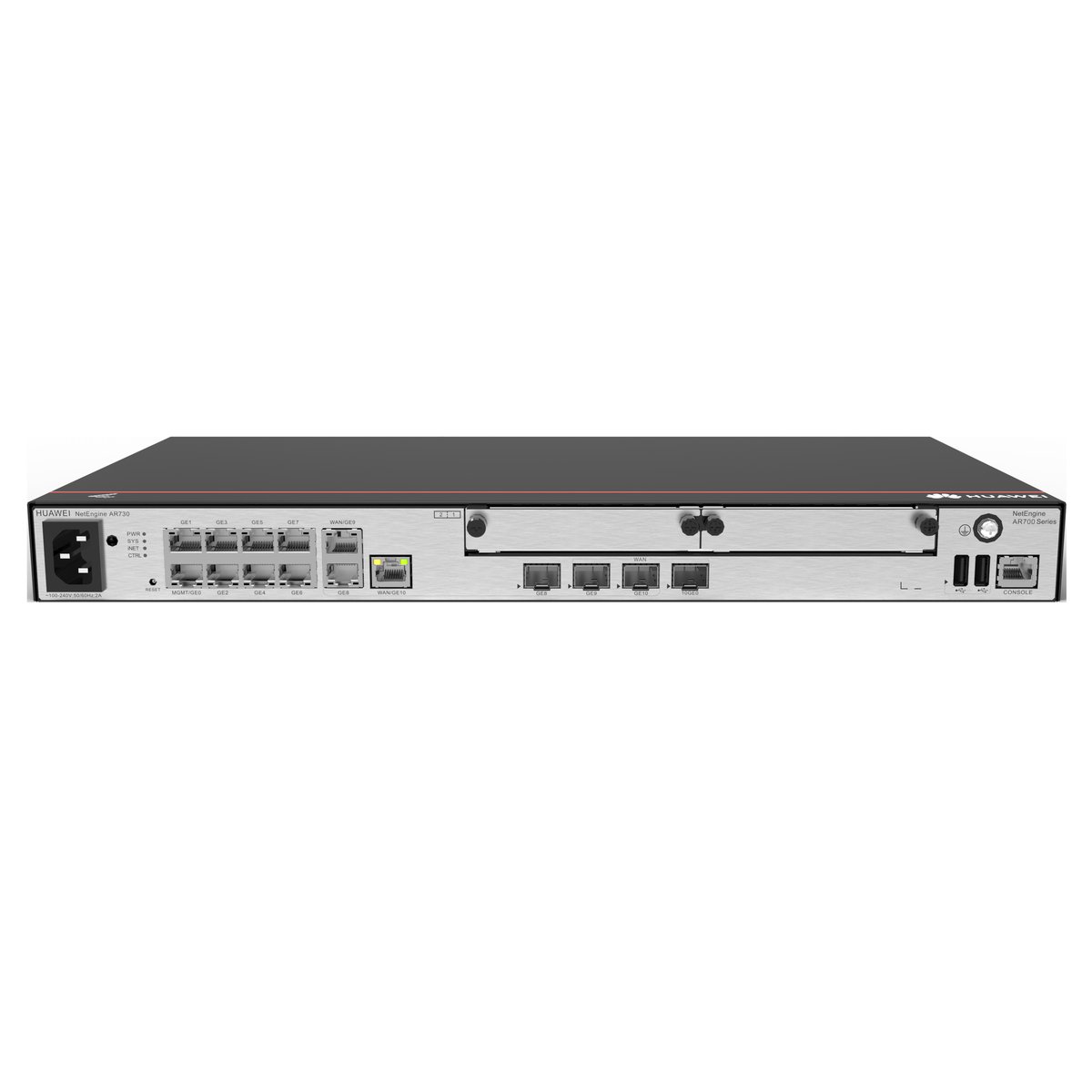 Huawei netengine ar730  router  2x ge combo wan, 1x sfp+, 8x ge lan, 1x ge combo lan, 2x usb 2.0, 2x sic