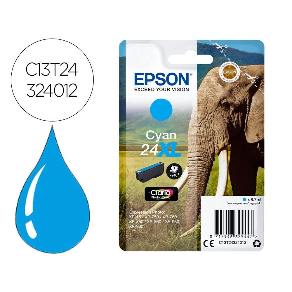 Cartuchos de Tinta Liderpapel Ink-jet Epson Claria Photo HD Cian 24XL para Expression Photo XP-760/950