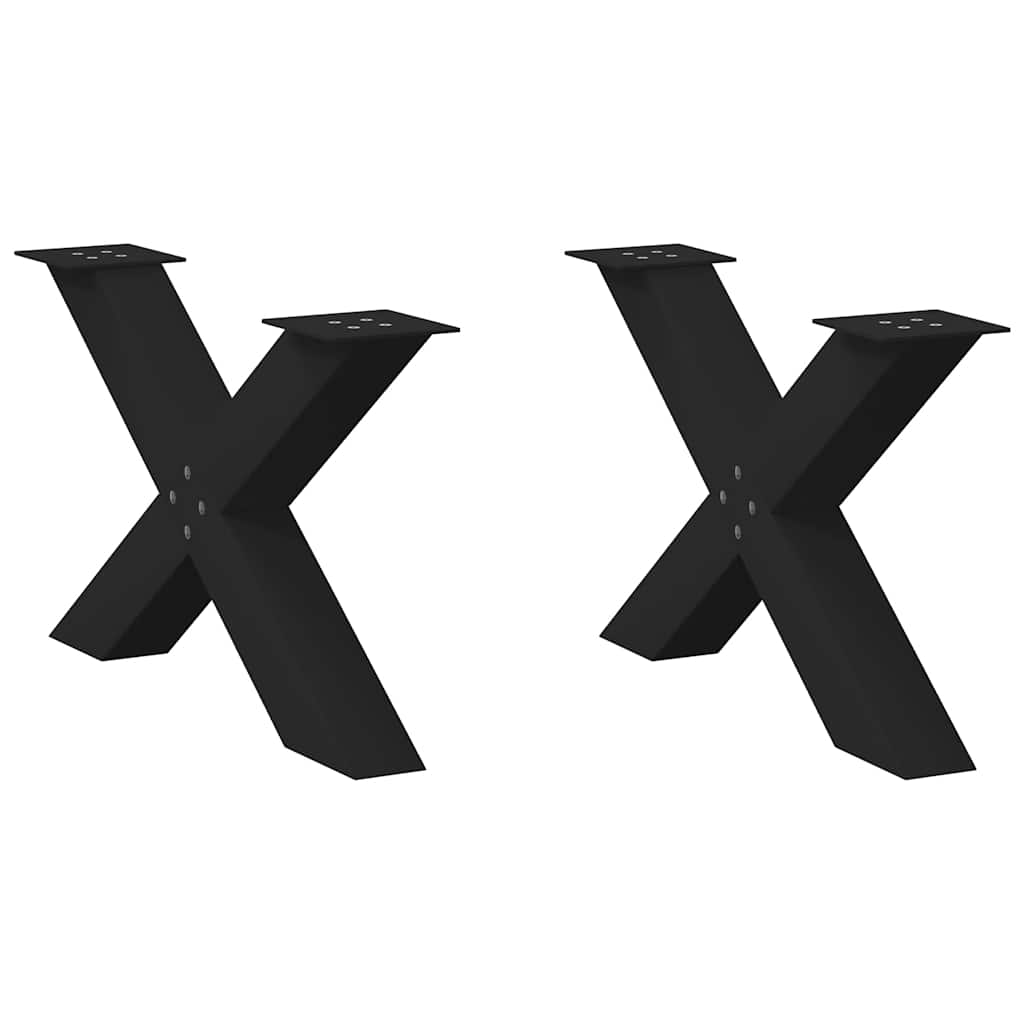 vidaXL Patas para mesa de centro en forma de X (2 unidades) 70 x (42-43) cm, acero