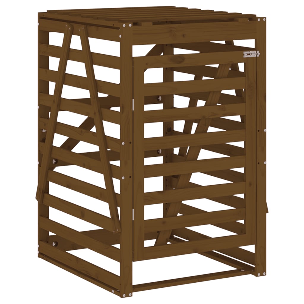 vidaXL Cobertizo para cubos de basura madera pino 84x90x128,5cm Multicolor
