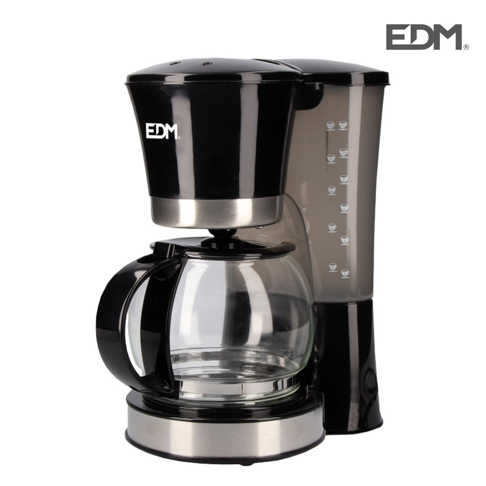 Cafetera de goteo 12 tazas 800w 16x23,5x29,5cm edm