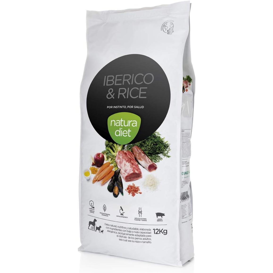 12 Kg  Natura Diet Ibérico y Arroz pienso para perros