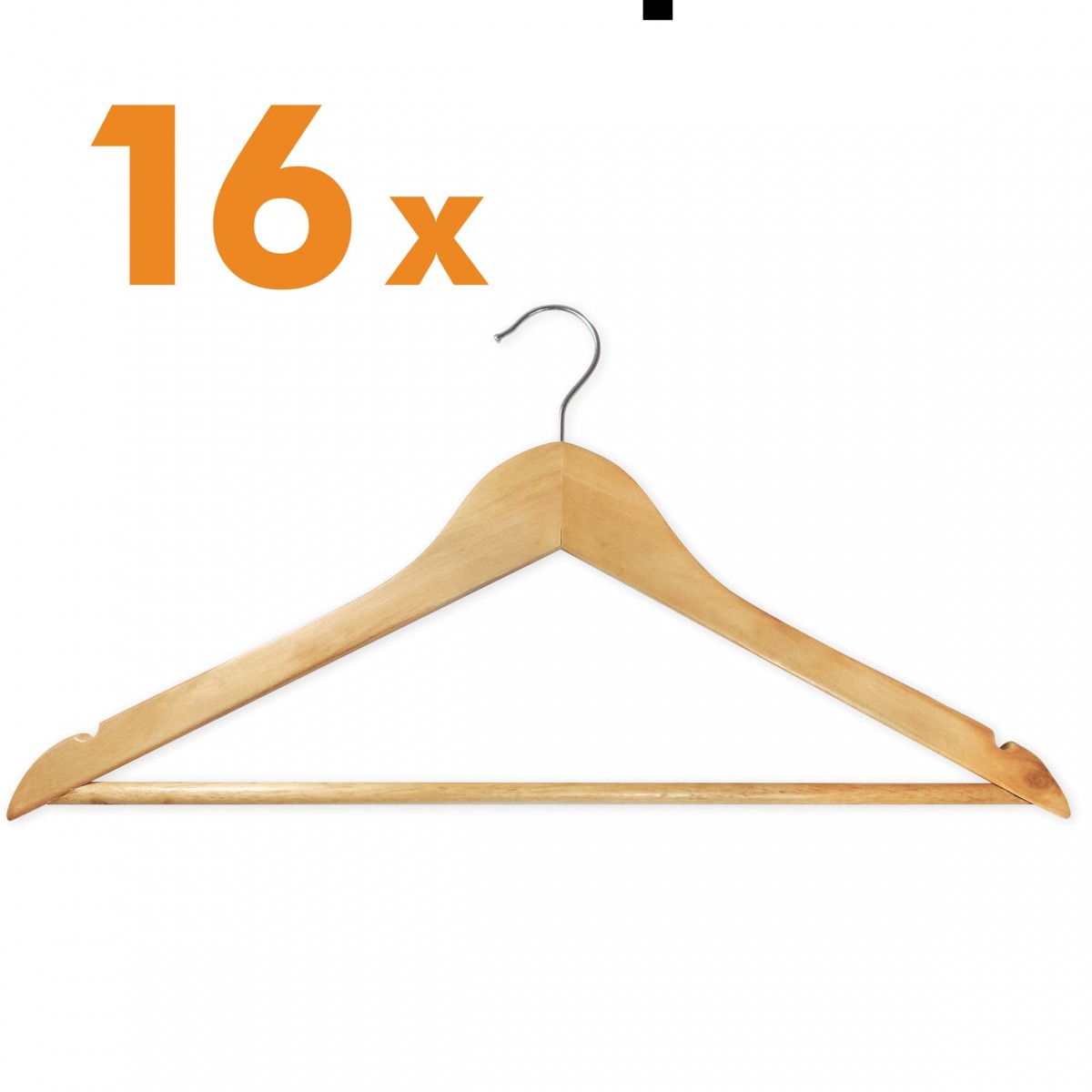 Set de perchas Jocca fabricadas en madera de alta calidad con barra para los pantalones y muescas para evitar que se deslicen las camisas. Gancho de ropa ideal para trajes, vestidos, chaquetas o abrigos.