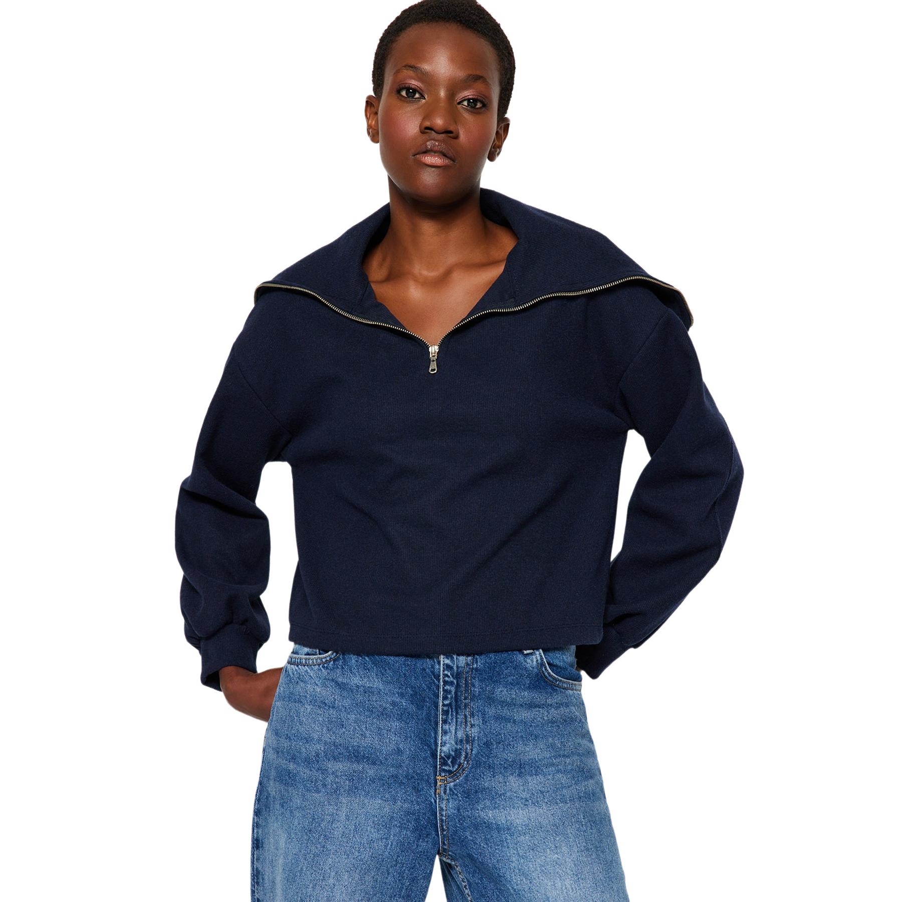 Trendyol Sudaderas De - Cómodas Y Modernas Azul Marino Mujer Mediano