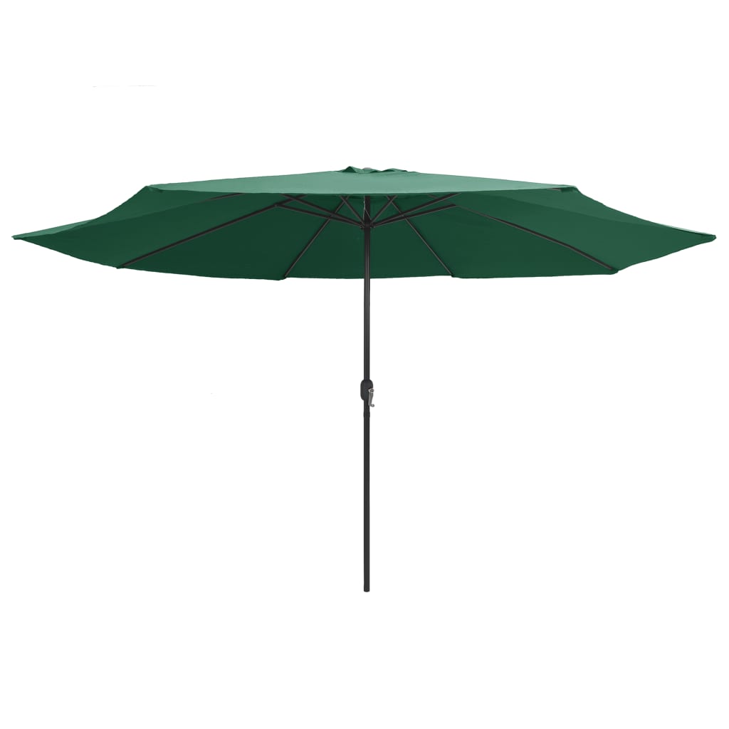 vidaXL Sombrilla de exterior con palo de metal 390 cm Color Blanco arena, Verde, Antracita