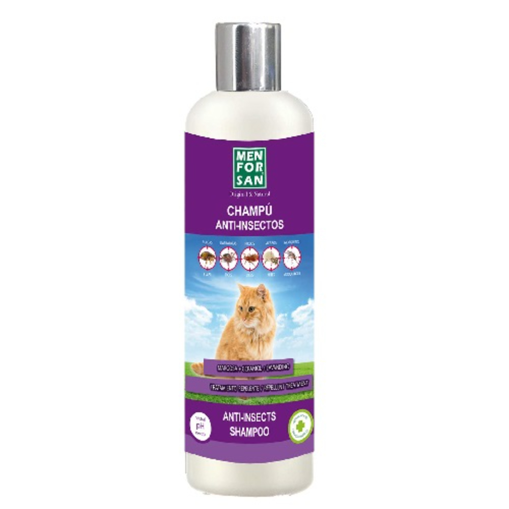 MENFORSAN Champú Anti-Insectos Gatos, 300 ml