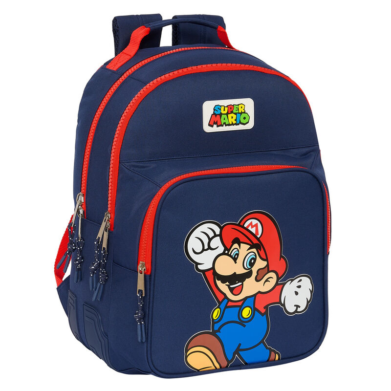 Safta Mochila Doble Adapt.Carro Super Mario World 32X15X42Cm