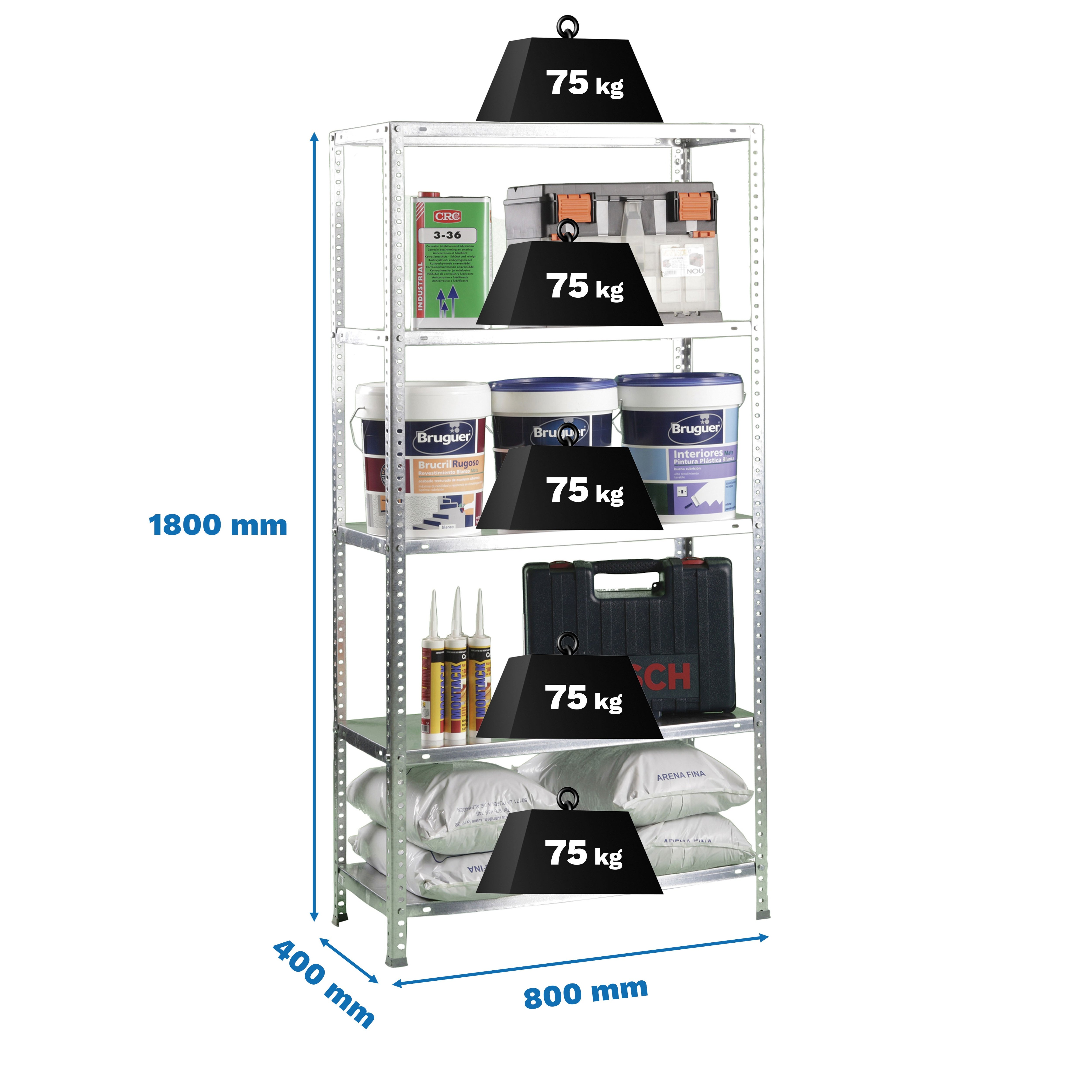 Estantería SIMONRACK Advantage Kit mini 5/400 galvanizado