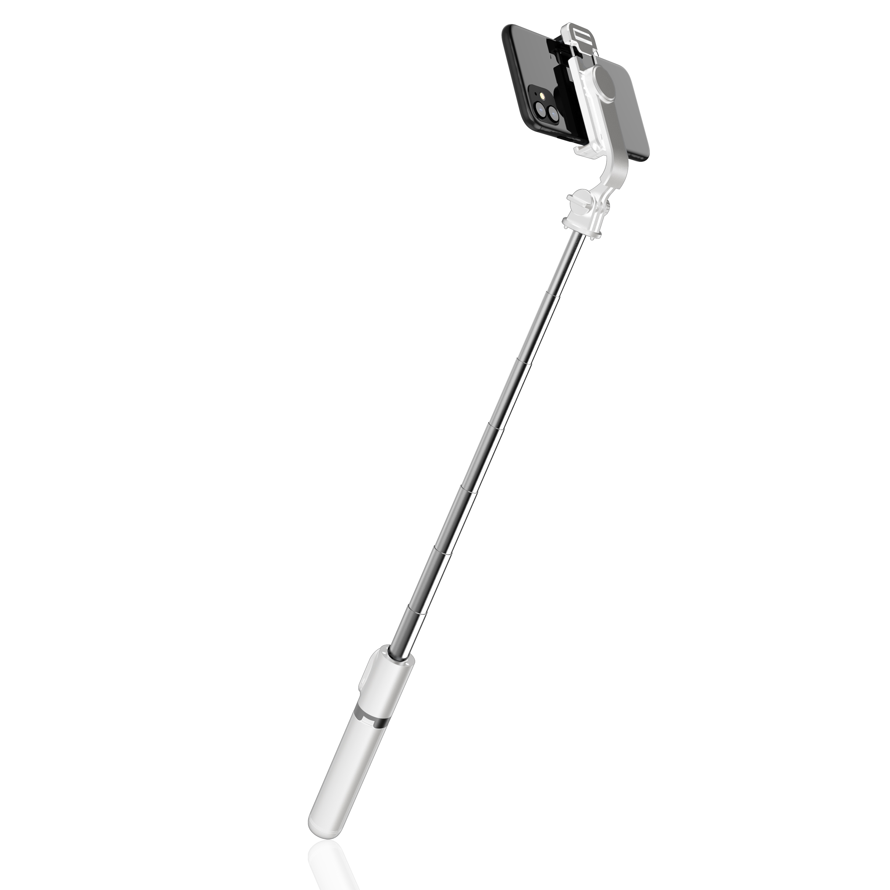 DAM. Palo selfie stick con trípode extensible y disparador remoto Bluetooth. 4x4x19cm