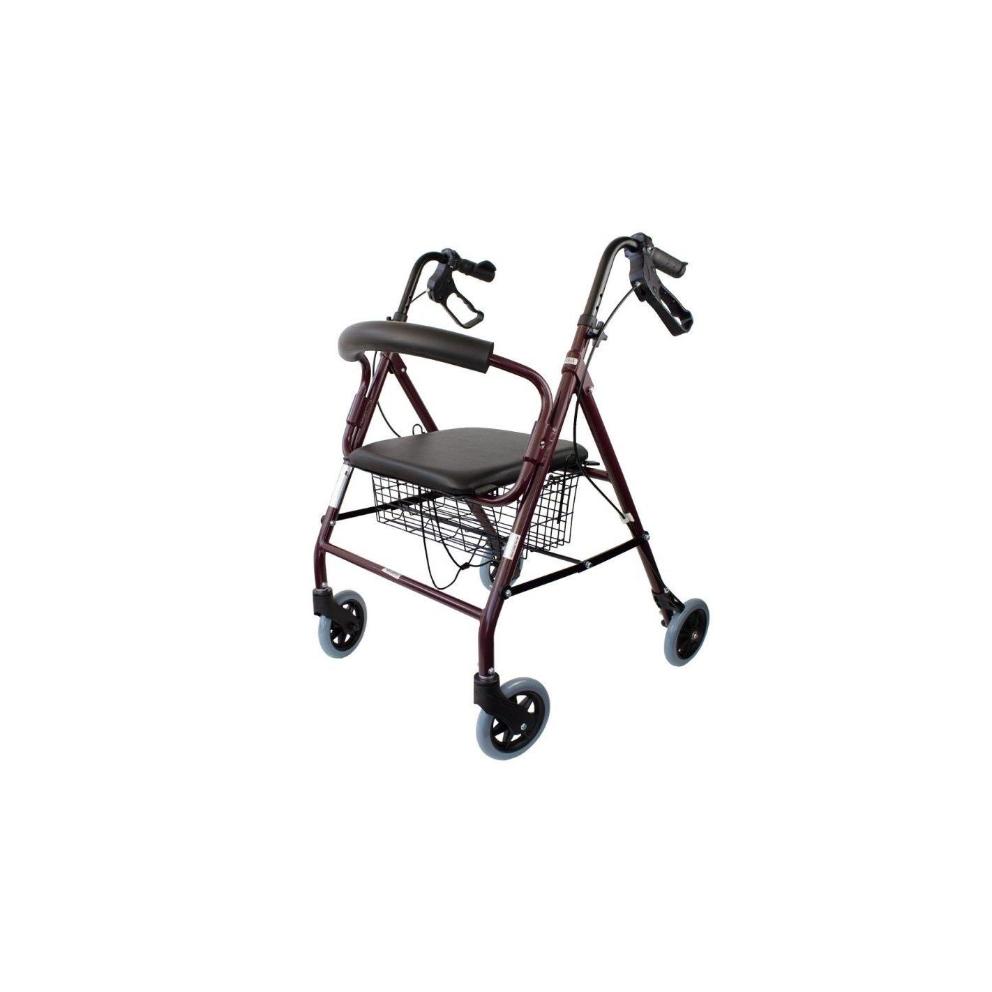 Andador Queralto Plegable de Aluminio con Asiento y Cesta para Ancianos