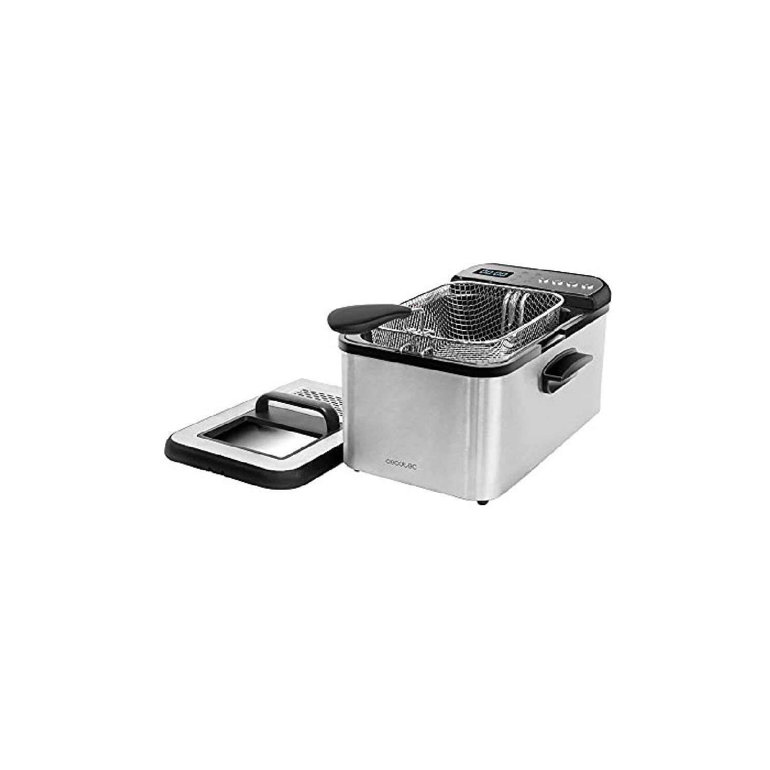 Cecotec Freidora de Aceite de 3,2 Litros Cleanfry Luxury 3000. 2400 W, Acero Inoxidable, 5 Programas Preestablecidos