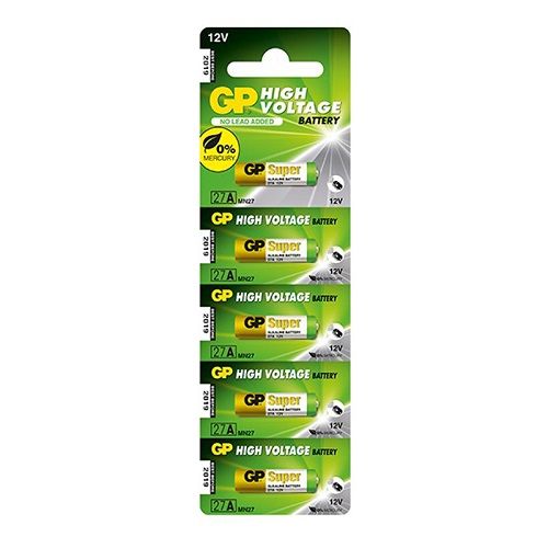 CABLEPELADO Pilas alcalinas GP 27A, A27, CA22, E27, EL-812, EL812, G27A, GP27A, L828, MN27 | 12V | 27A | Apto para para su Uso en mandos a Distancia, Sistemas de Seguridad | 5 Unidades