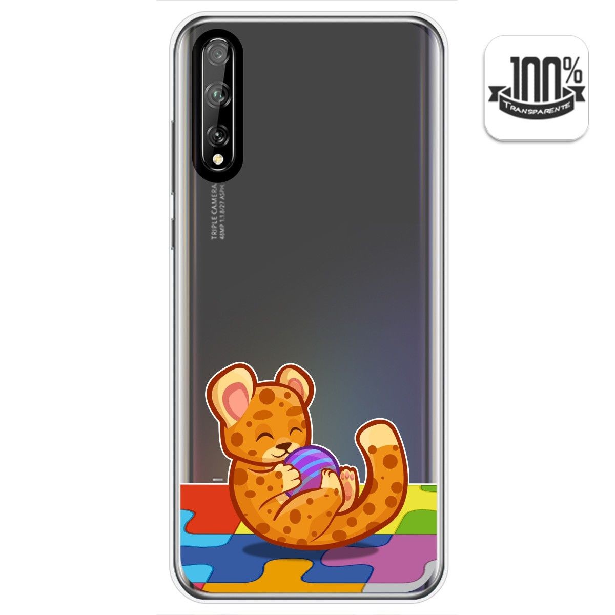 Tumundosmartphone Funda Gel Transparente para Huawei P Smart S / Y8p diseño Leopardo Dibujos