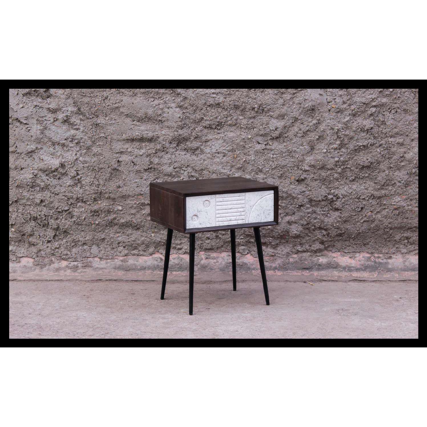 MESITA DE NOCHE MANGO METAL 45X38X50 WENGUE FIJALO MB206317