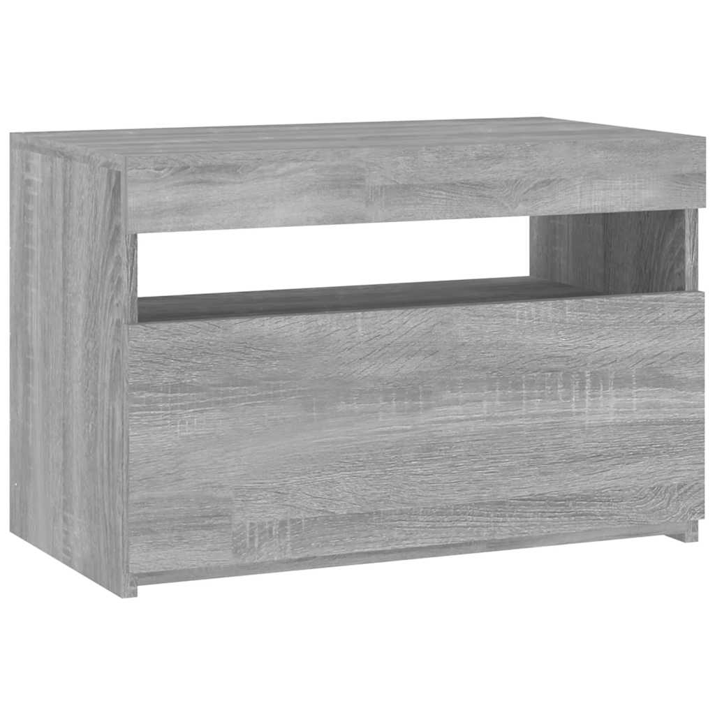 vidaXL Mueble de TV con luces LED gris Sonoma 60x35x40 cm
