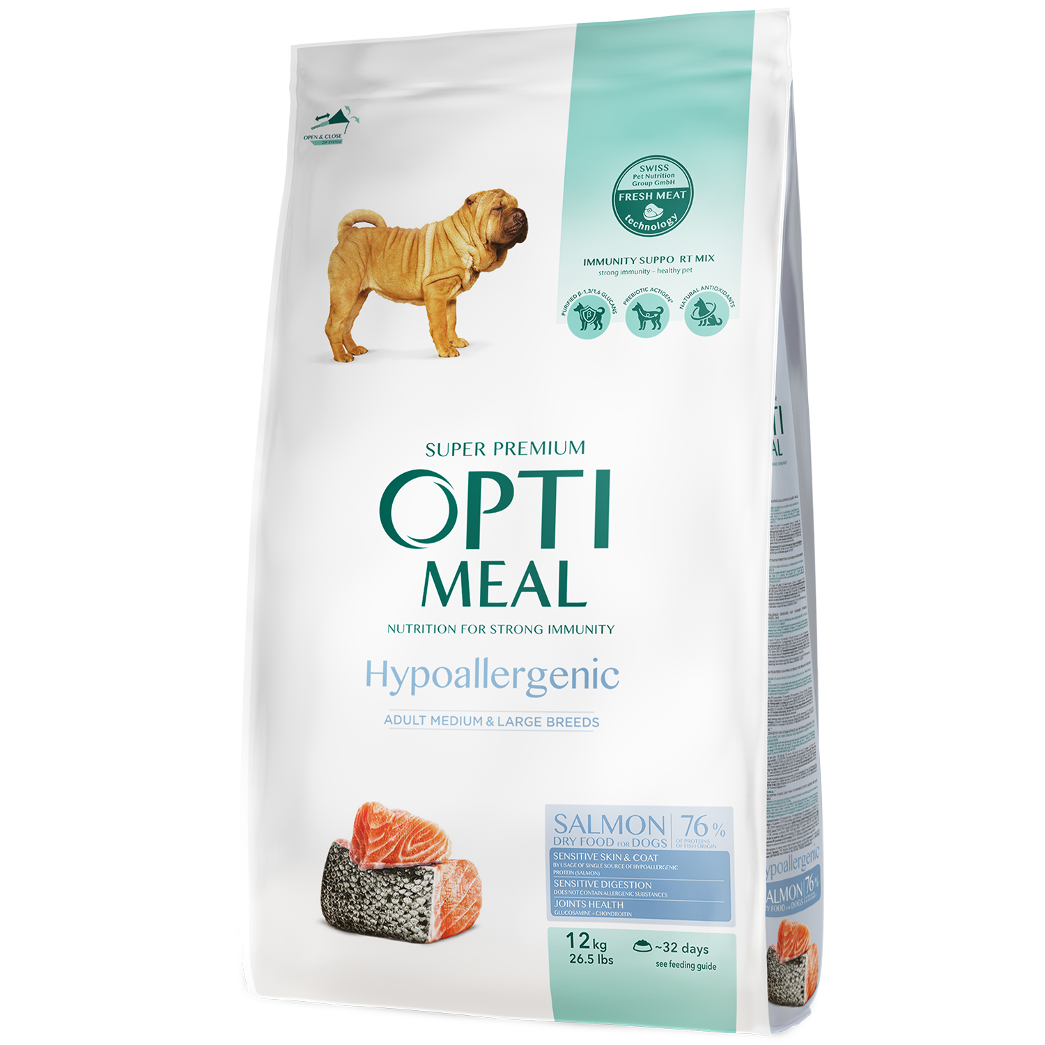 Pienso seco completo hipoalergénico para  perros adultos de razas medianas y grandes OPTIMEAL- salmon