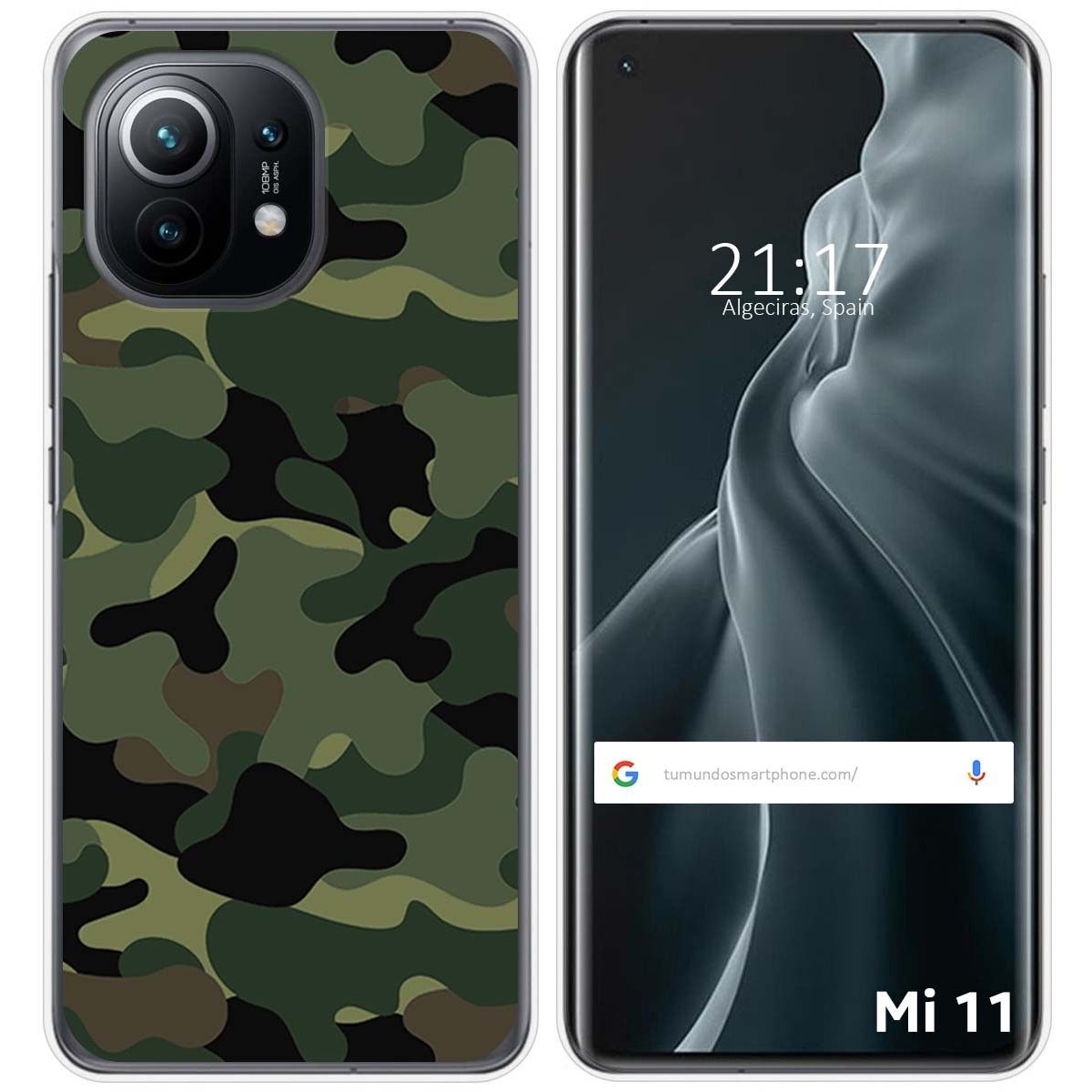 Tumundosmartphone Funda Gel Tpu para Xiaomi Mi 11 5G diseño Camuflaje Dibujos
