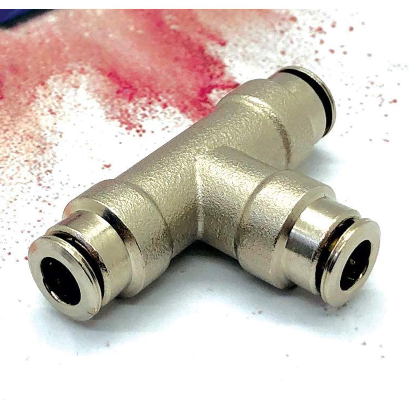 SUPERFOG SF1002-5 Te Bocas Iguales automáticas para tuberia de nebulización de 1/4" de diámetro, 5 Unidades