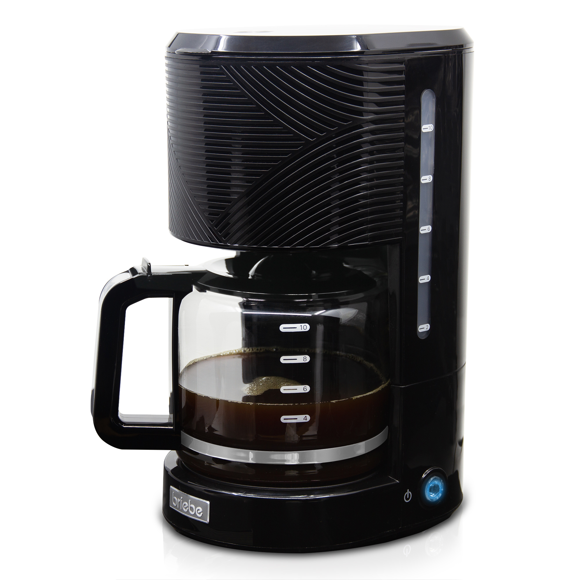 Briebe CM1171BLK Cafetera Goteo 10 Tazas Máquina de Café Filtro Reutilizable, Función  Mantener Caliente, 1,25 L, 1000W, Negro