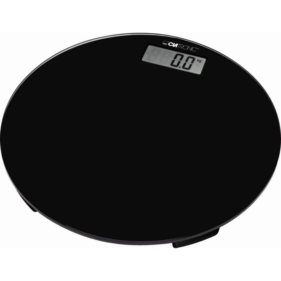 Clatronic PW 3369 Báscula de Baño Digital Cristal Templado, Alta Medición 150 kg 100 g, Apagado Automático, , Negro