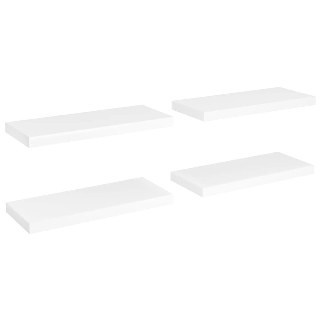 vidaXL Estante flotante de pared 4 uds MDF 60x23,5x3,8 cm Blanco brillante, negro brillante, gris brillante Mueble Almacenaje Estantería para Oficina, Estudio, Dormitorio Estantería/Librería/ mueble de Almacenamiento