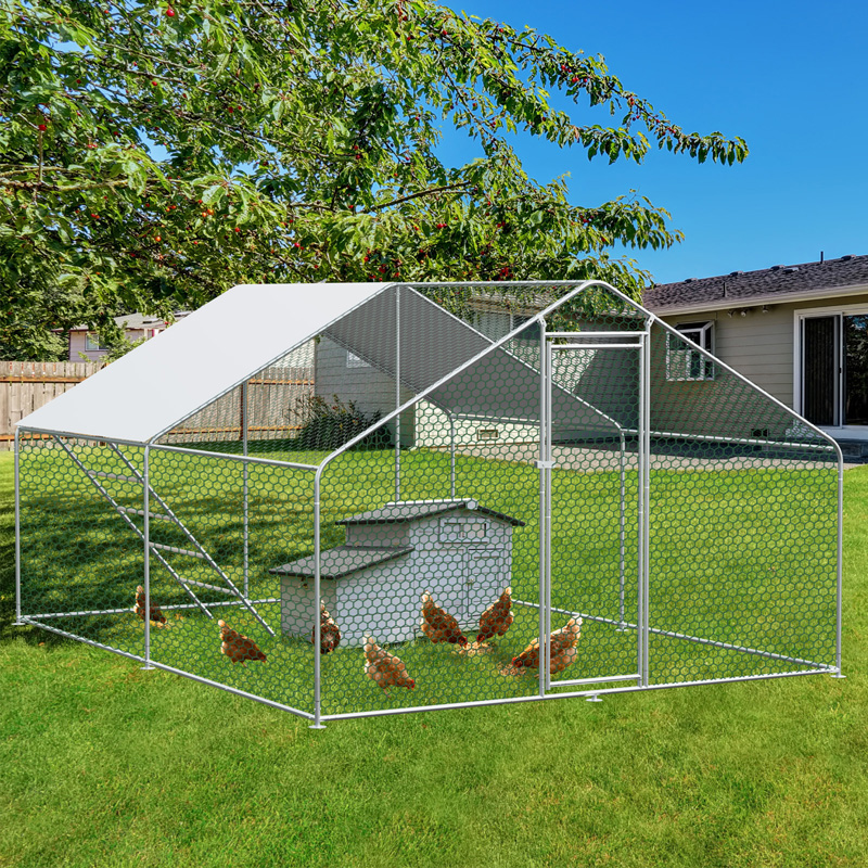 Enclos extérieur métallique 3 x 4 x 2 m avec bâche PE imperméable et porte sécurisée