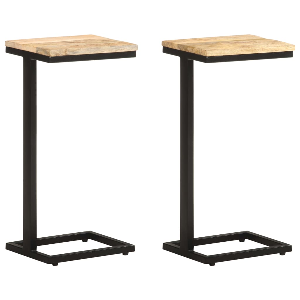 Vidaxl Mesitas Auxiliares Madera Mango Rugosa/reciclada