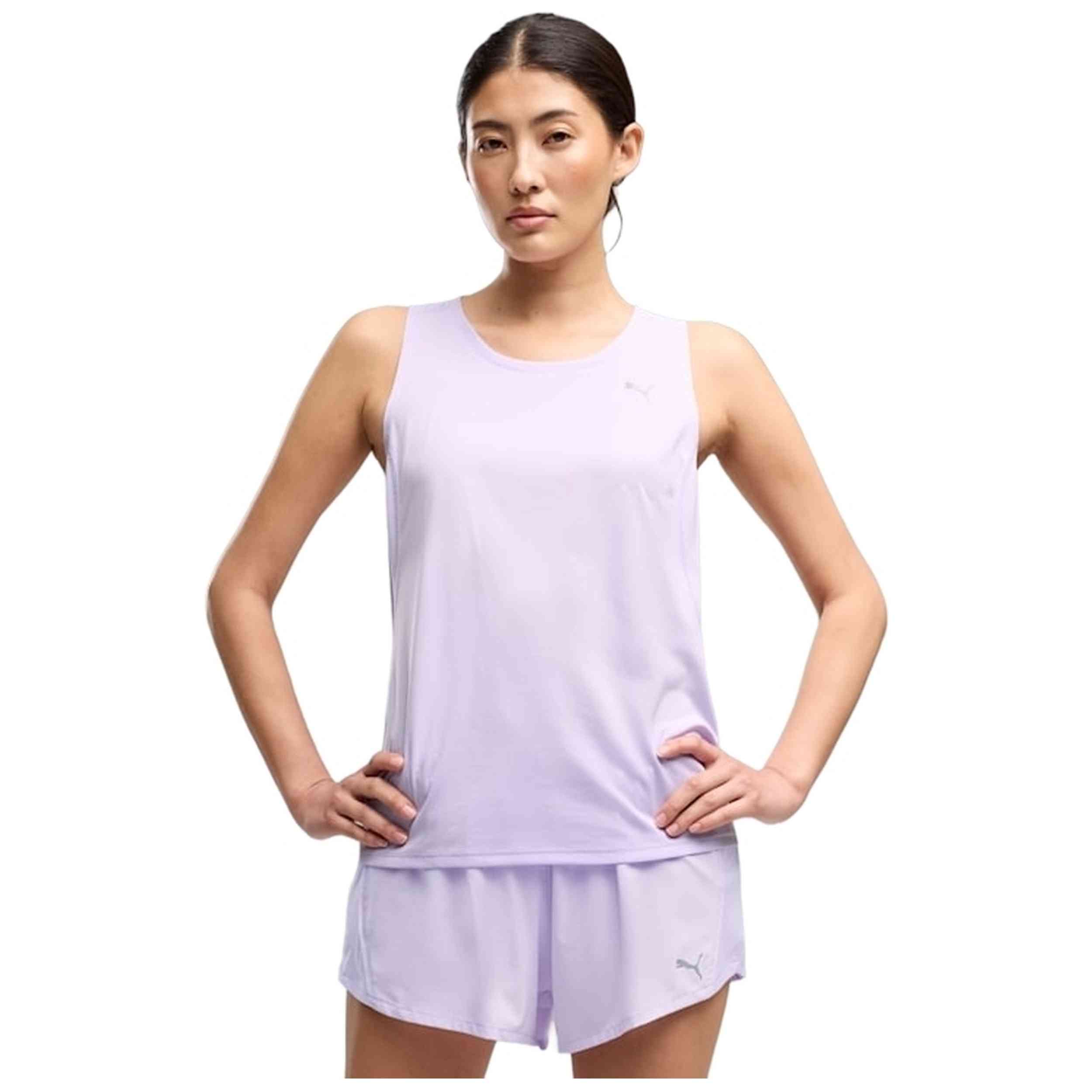 Camiseta Puma modelo W Run Velocity Tank en color Lila